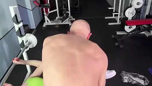 Flexible Redhead Athlete Sucked and Fucked in the Gym with an Ass Creampie