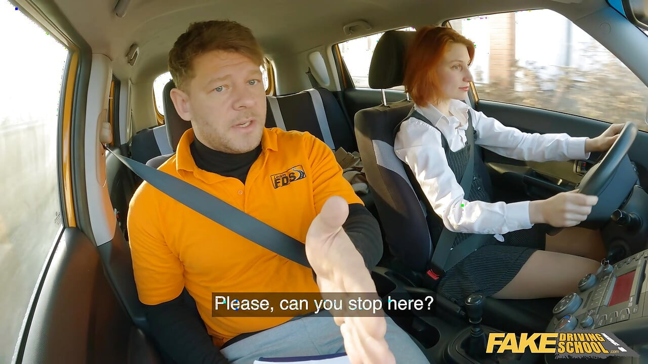 Ruiva é fodida no escritório da escola de condução - Fake Driving School