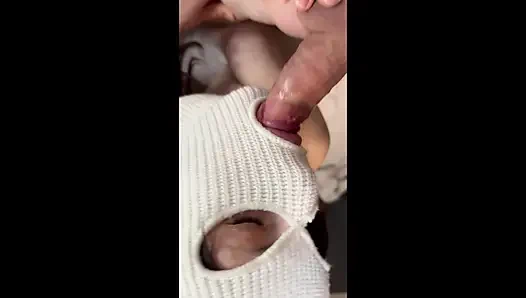 Sucked fucked to squirt and pissing cum inside and watched it leak out