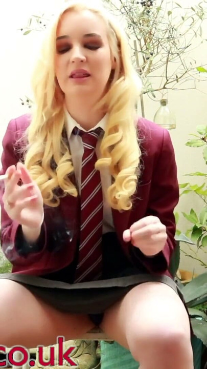 British Blonde Schoolgirl Smoking JOI | Clip 2