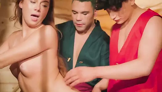 Stella lux iki sert yarağı emiyor ve sekiyor - tek parça porno cosplay parodisi