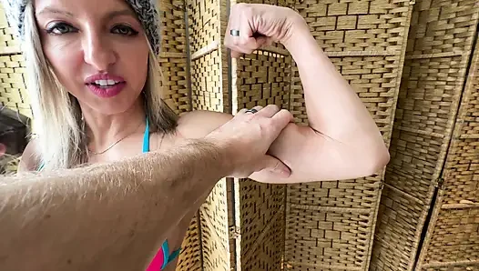 Lora Cross Flexes and Fucks Leo Includes a Bicepjob