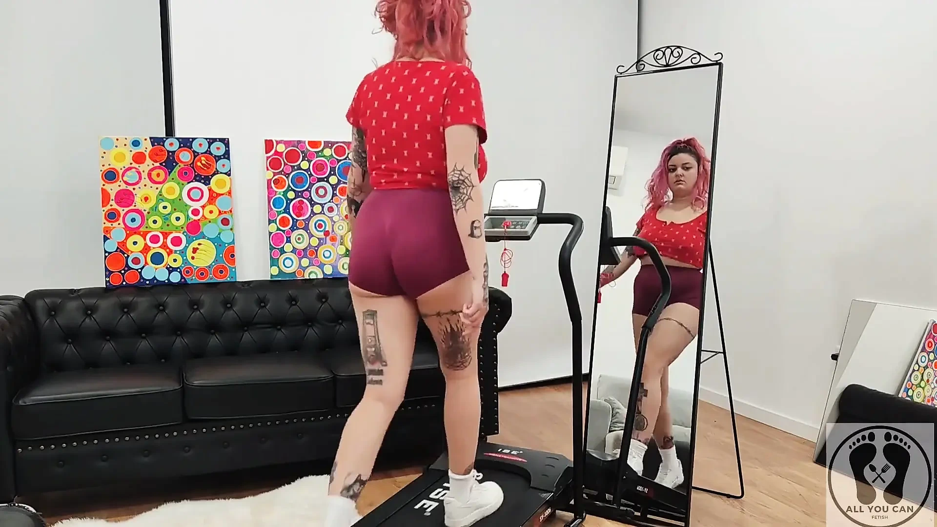 Treadmill Chubby Girl Exersice Short Tights Big Ass Complete