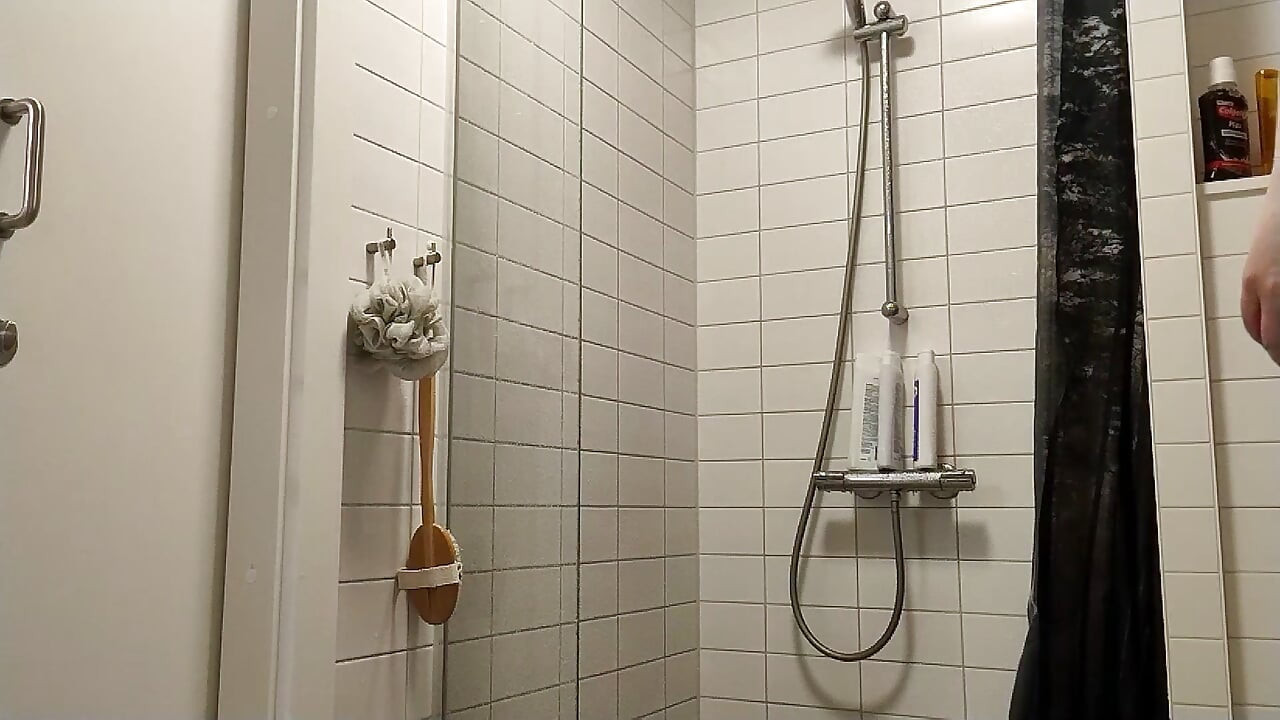 taking a shower