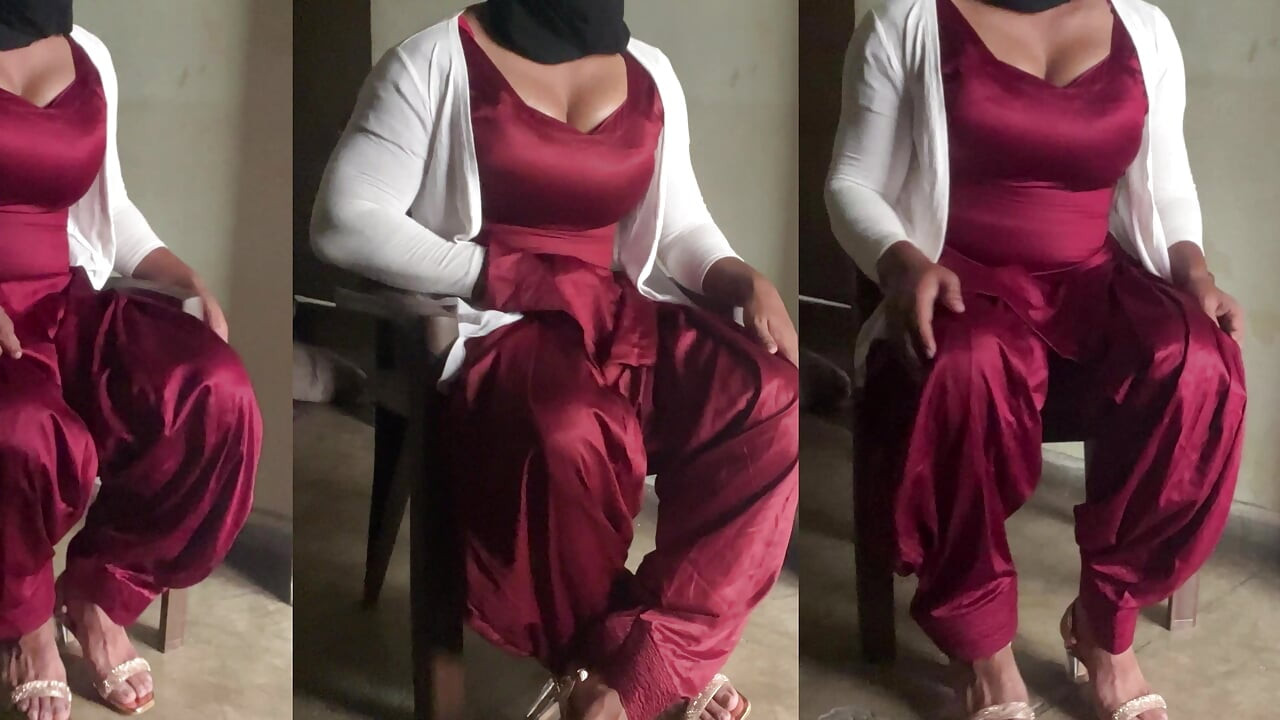 cross dresser silk salwar suit teasing big boobs