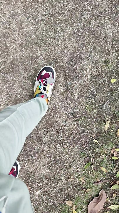Bulgarian thick cock gets a bulge and spurts cum on a bench in the city park.