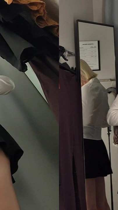 Emotional moment from "Naked Blonde with Big Tits try on haul sexy and see-through clothes in dressing room"