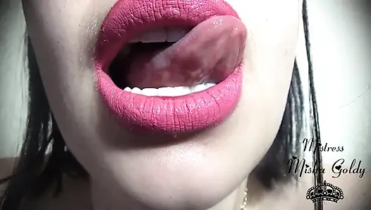 JOI bibir merah muda stroberi