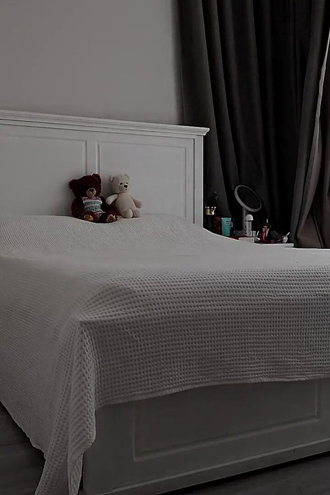 Stepmom Tidies the Bedroom. in Her Sheer White Robe