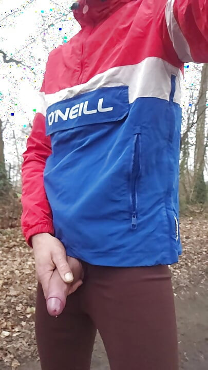 Skinny boy must piss and take a walk. Public pissing with big hard dick