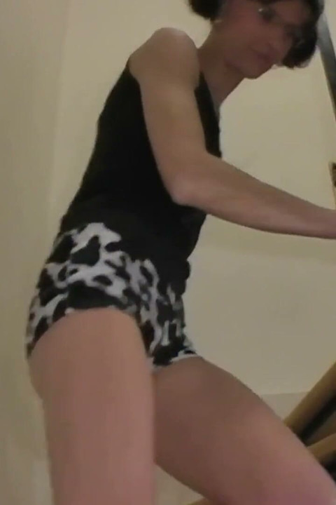 Legs Spread on the Iron Bed Frame - Dark Haired Girlfriend Fingers a Natural Blonde Wide Open
