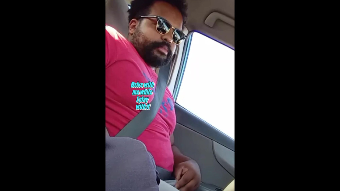 Daddy Bear Strokes His Cock While Driving