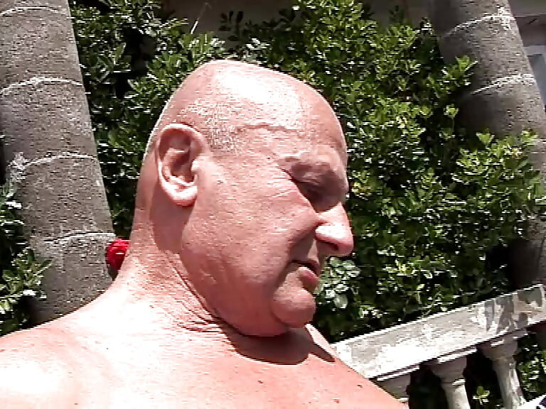 Three Old Pigs Fuck a Poor Girl in a Wild Anal Foursome Poolside
