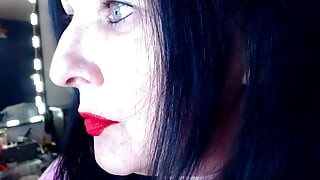 Red Lipstick Application Duck Lips Hot Smoking MILF