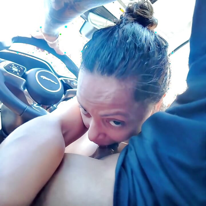 Horny Latina Cant Wait & Gives Him Roadhead Till He Cums