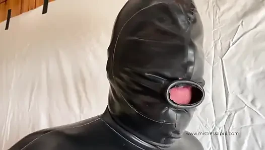Dominatrix mistress April rubber slave punishment