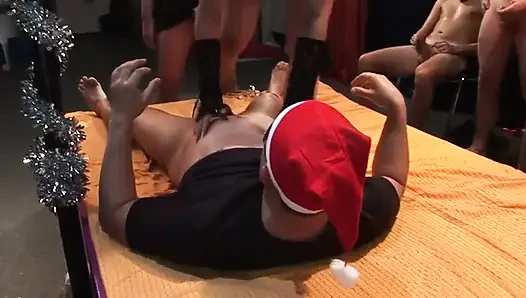 Mature MILFs in Wild Christmas Orgy Dripping with Cum