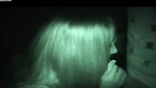Stacey shows off her deep throating skills