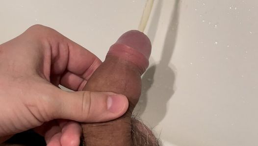 Pissing in the toilet. Open up your mouth