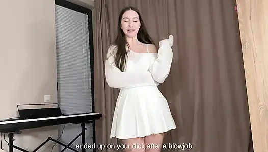 Step Sister Tests Lip Gloss On Stepbrother's Dick And He Hard Fucks Her Tight Pussy And Cum Inside