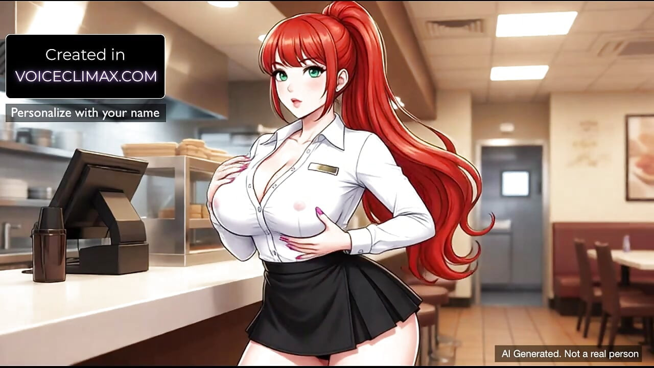 Fast food tezgahında çalışan kadın buharlı mastürbasyon talimatlarıyla beni baştan çıkarıyor - f4m joi animasyonlu