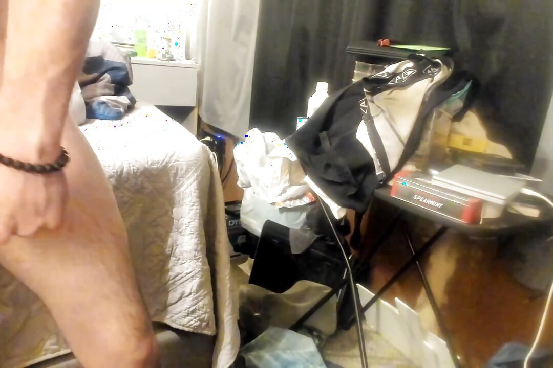 Hung White Verbal Gooner Drooling Over Ball-stretched Cock