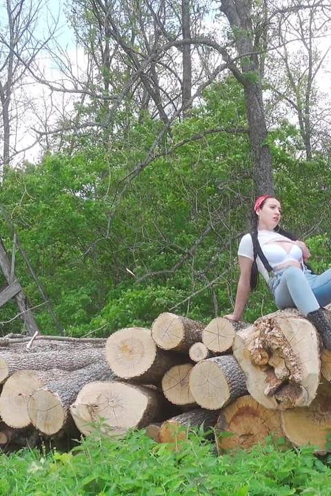 Lumberjack Girl Masturbates After Hard Work