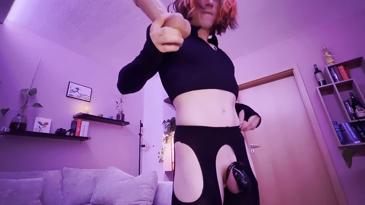 Sissy Elvi Lynx Ass-to-mouth with Big Dildos - ATM