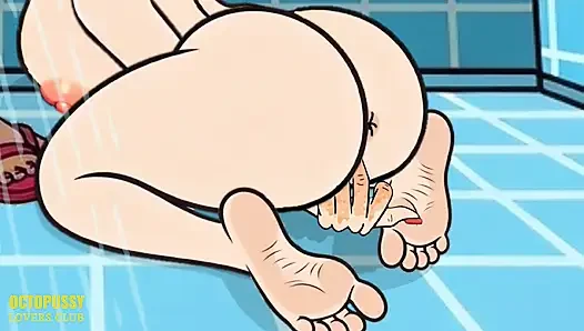 Stepmom Takes a Shower and Helps Stepson Empty His Balls of Sperm