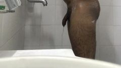 Indian desi matahală făcând baie