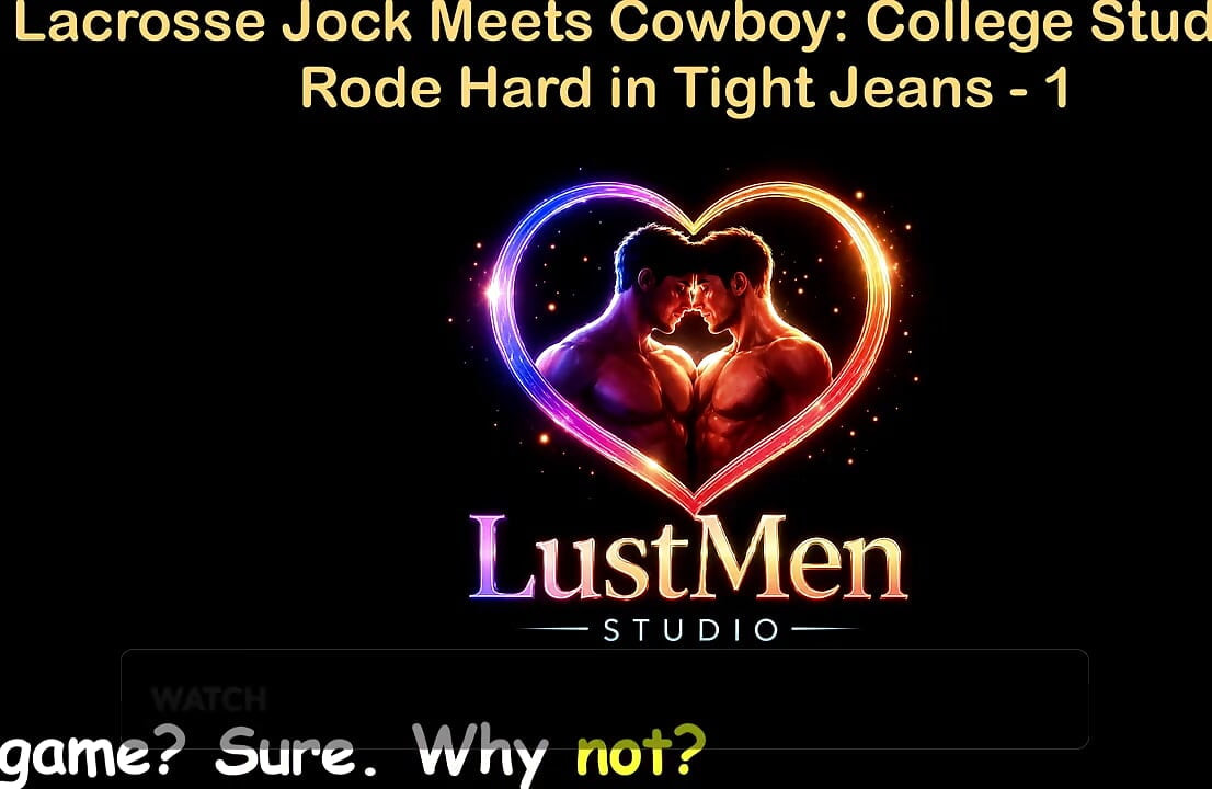 Historia de sexo gay en audio inglés - Lacrosse Jock se encuentra con el semental vaquero de la universidad se monta duro en jeans ajustados - parte 1