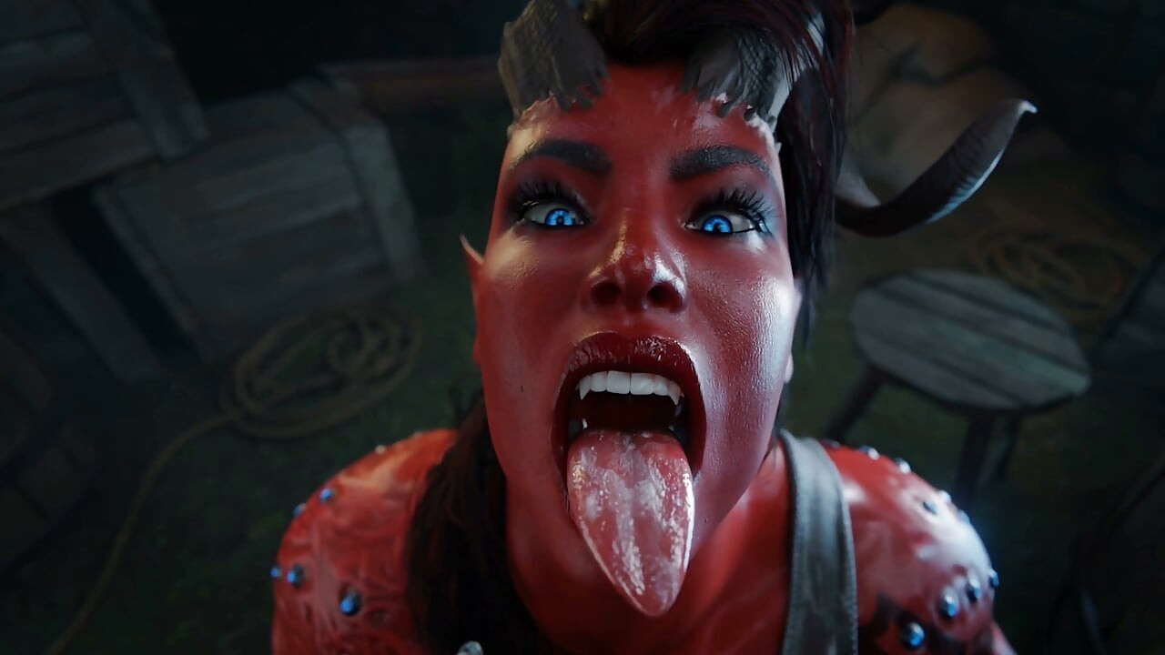 Futanari Lae'zel Garganta profunda & anal Karlach Demon - 3D Baldurs Gate Futa Girls Animation