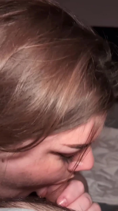 Iconic moment from "Pretty girl sucks her friend's cock. White lace lingerie. EvstPorno"