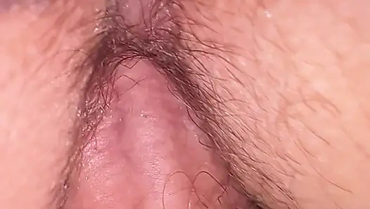 Slowmotion doggystyle and creampie dripping POV closeup amateur hairy wife