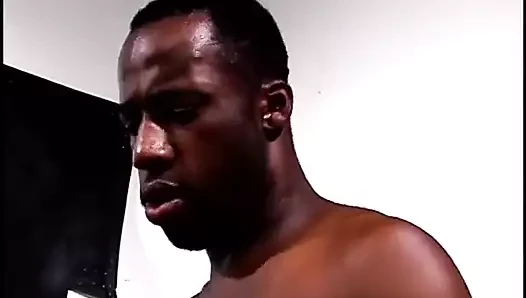 Kinky stud covers his gay lover in chocolate and licks him