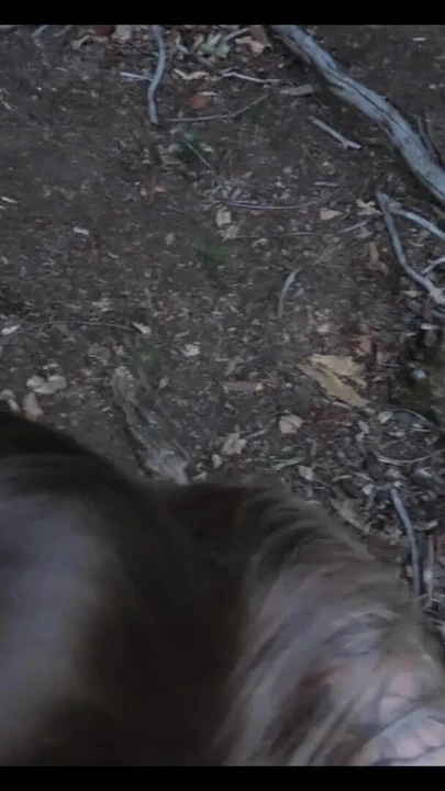 Thrilling moment from "My wet pussy is used in the forest!"