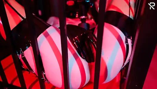 Slavegirl Masturbates in Hanging Cage