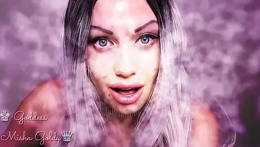 ASMR ve göz teması! Büyüleyici ve boşalmasına izin verilmiyor!