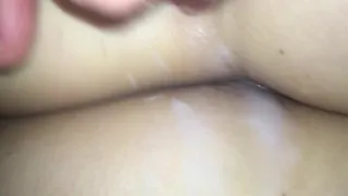Late night creampie after asshole anal fucking