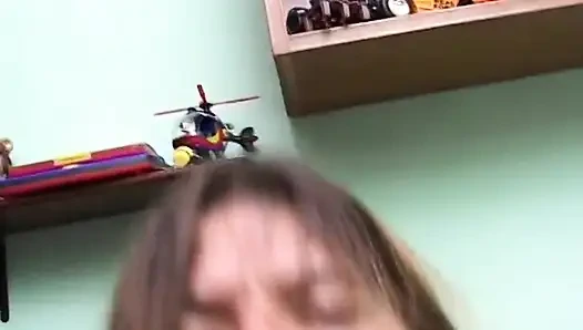 Ass fuck for the body hair blonde with flat tits and cum on her tits ending