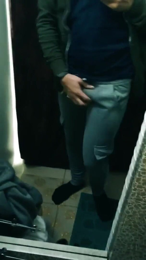 Gay teen boy changing pants nude in the shop | Clip 2
