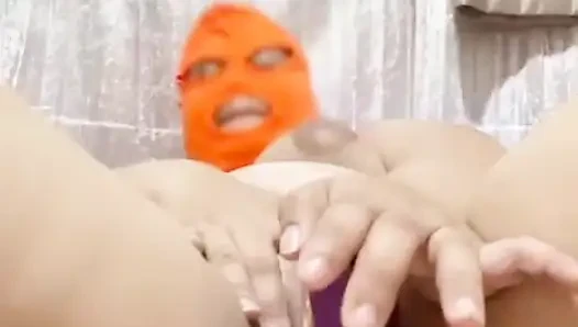 Wife watches our sex video while she does dildo