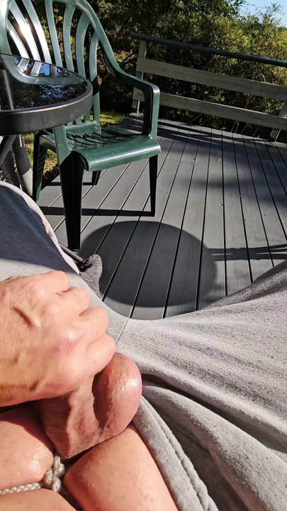 Cum in the sun.