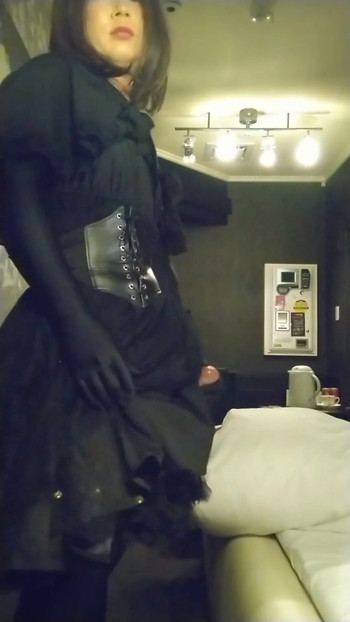 Must-share moment from "I couldn't hide the big dick of a cross-dressing boy wearing a black dress, and it came out and I"