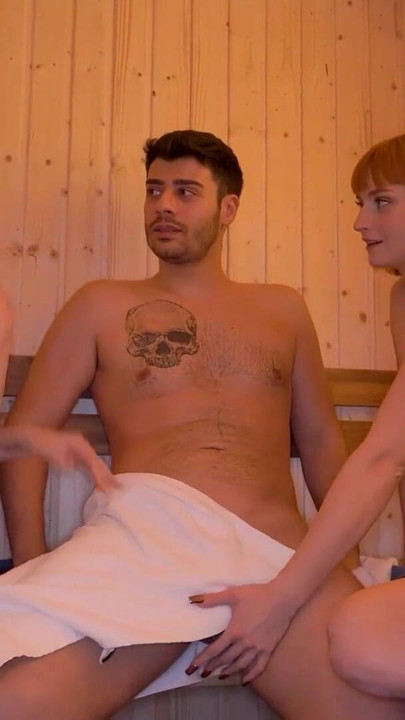This Sauna Is Hotter Than Ever Redhead FFM Threesome Fun at Cherry-Candle | Clip 3