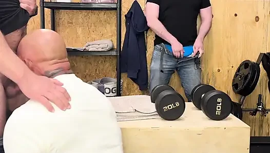 Falcon Legend Invites Me Back to His Garage and This Time I Bring My Friend to Share His Muscle Hole.