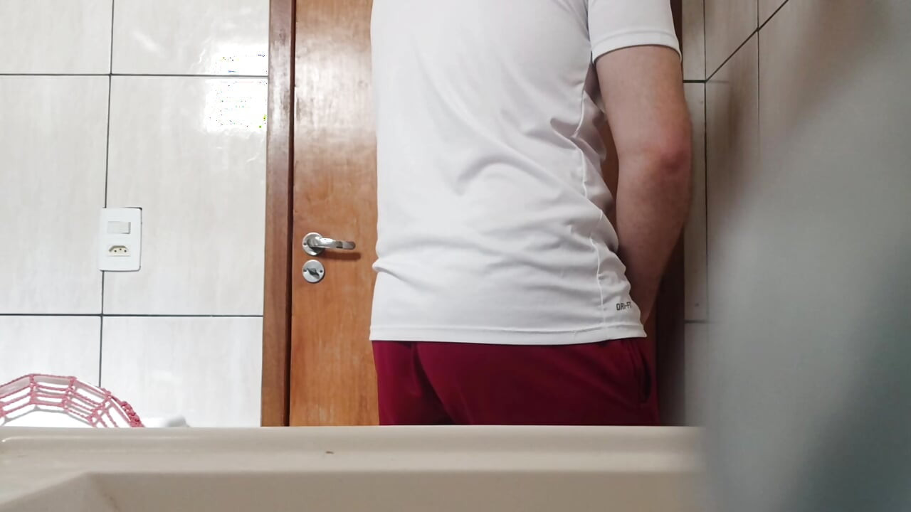Jerking off to my stepmom's panties in the bathroom
