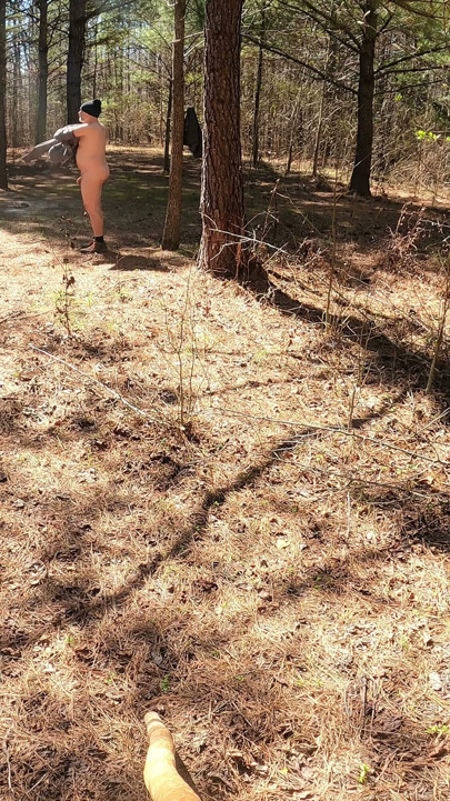 Uncut cock naked hike on an abandoned country lane Cumshot finally. | Clip 2