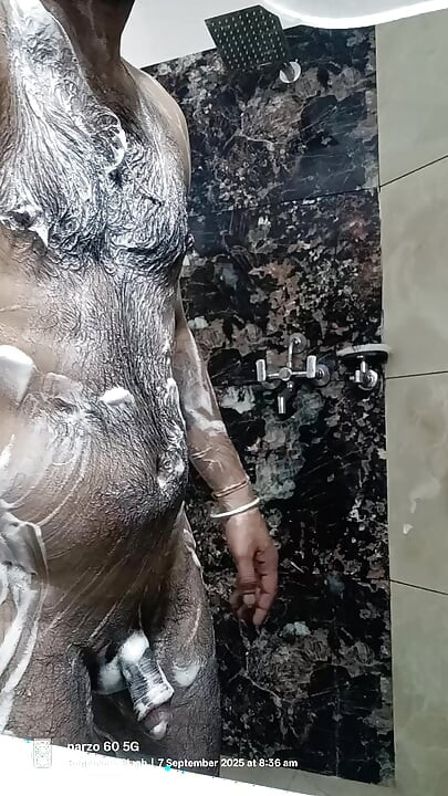 Indian Rajasthani boy take shower with neighbour uncle and live friends