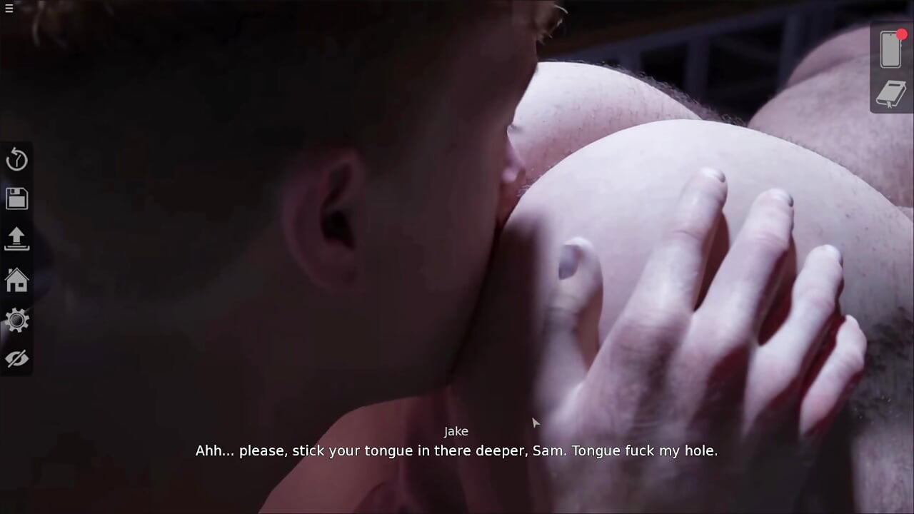 To homoseksuelle venner, der slikker hinanden røvhul i mænds omklædningsrum